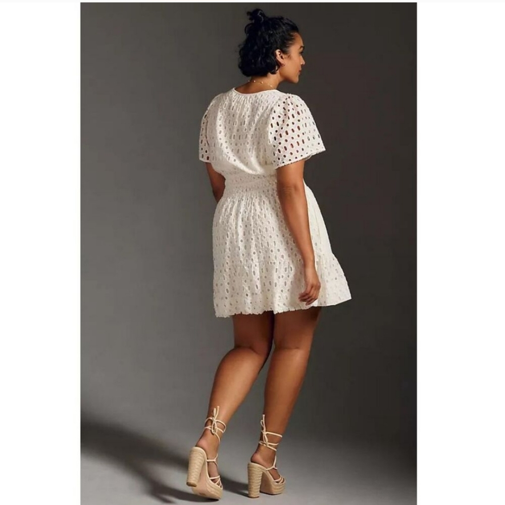 NWT Anthropologie Somerset Eyelet Mini Dress 1X - Picture 2 of 4